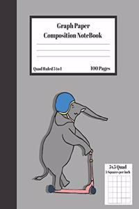 Graph Composition Notebook 5 Squares per inch 5x5 Quad Ruled 5 to 1 100 Sheets