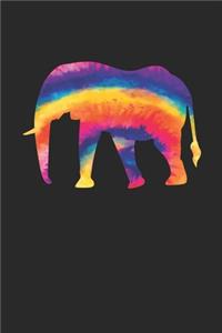 Tie Dye Elephant Notebook - Elephants Gift - Vintage Elephant Lover Journal - Tie Dye Diary for Elephant Lovers Zookeepers Endangered Animal Activists