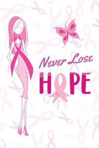 Breast Cancer Journal Planner For Women Inspirational - Never Lose Hope