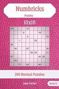Numbricks Puzzles - 200 Normal Puzzles 10x10 Book 6