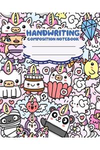 Handwriting composition notebook, 8 x 10 inch 200 page,