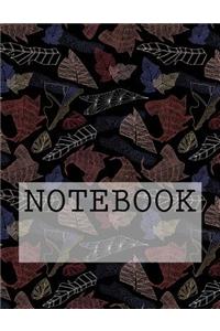 Notebook: Autumn Leaves in Black, Lake District. Ruled (8.5 X 11): Ruled Paper Notebook