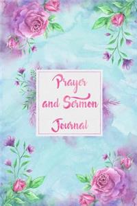 Prayer and Sermon Journal Notebook Watercolor Floral Design