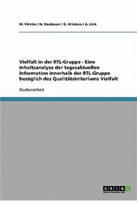 Vielfalt in der RTL-Gruppe - Eine Inhaltsanalyse der tagesaktuellen Information innerhalb der RTL-Gruppe bezüglich des Qualitätskriteriums Vielfalt