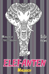 Malbuch - Mandala Stressabbau - Süße Tiere - Elefanten