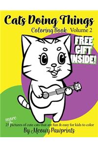 Cats Doing Things Coloring Book, Volume 2