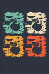 Vintage Drums Notebook - Gift for Drums Player - Retro Drums Diary - Drums Lesson Journal
