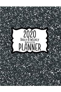 2020 Daily & Weekly Black Glitter Planner