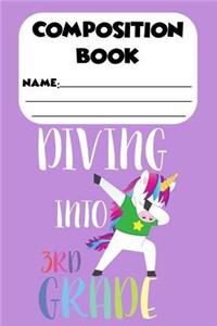 Composition Book Diving Into 3rd Grade