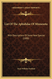 List Of The Aphididae Of Minnesota