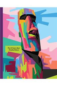 Pop Art Easter Island Dot-Grid Notebook