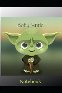 Notebook: Paperback notebook /6x9 100 wide ruled paper / star wars/Yoda/notebook for kids.