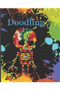 Halloween Sugar Skull Colorful Splatter Cute Gift Sketch Book Blank Paper Pad Journal for Doodling Sketching Coloring or Writing