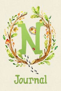 Cute Woodland Critter Journal with Initial