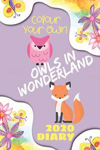 Colour Your Own Owls in Wonderland 2020 Diary