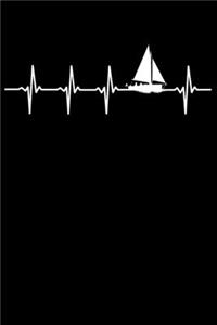 Segler Notizbuch: A5 Liniert 108 Seiten - Segeln Herzschlag Heartbeat Notizheft - Geschenk für Segler & Skipper