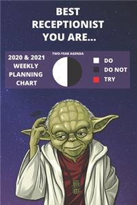2020 & 2021 Two-Year Weekly Planner For Receptionist Job - Funny Yoda Quote Appointment Book Gift - Two Year Agenda Notebook