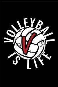 V Monogram Initial Volleyball Journal