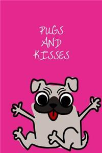 Pugs and Kisses - Pink Novelty Notebook Journal/ Diary