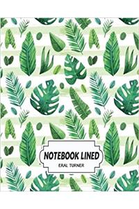 Notebook Lined Leave Pattern
