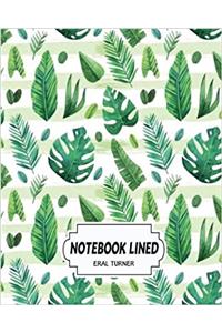 Notebook Lined Leave Pattern