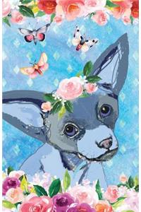 Journal Notebook For Dog Lovers Chihuahua In Flowers