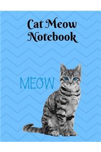 Cat Meow Notebook - College Ruled