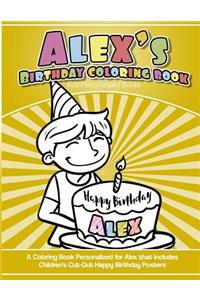 Alex's Birthday Coloring Book Kids Personalized Books