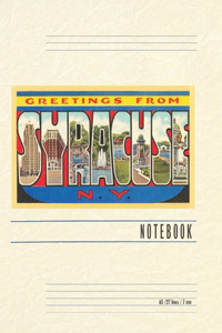 Vintage Lined Notebook Greetings from Syracuse, New York