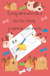 Estoy aprendiendo a escribir letras y números con perros
