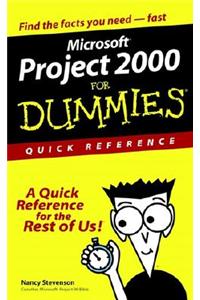 Microsoft. Project 2000 for Dummies. Quick Reference