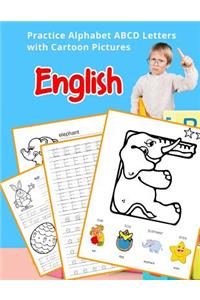 English Practice Alphabet ABCD letters with Cartoon Pictures