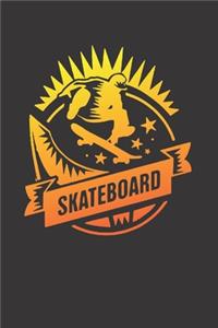 Skater Notebook Sk8 Skateboard Journal 6x9 lined Diary Longboard Punk Funny School
