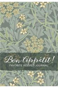 Bon Appétit! Favorite Recipes Journal