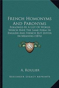 French Homonyms and Paronyms