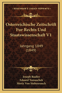 Osterreichische Zeitschrift Fur Rechts Und Staatswissenschaft V1
