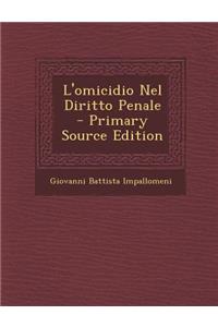 L'omicidio Nel Diritto Penale