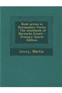 Book Prices in Renaissance Venice