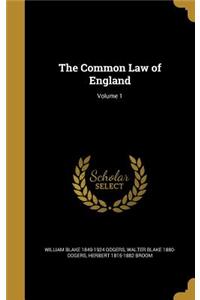 The Common Law of England; Volume 1