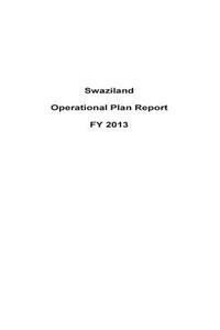 Swaziland Operational Plan Report FY 2013