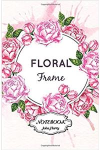 Notebook Journal Dot-grid Pink Floral Frame