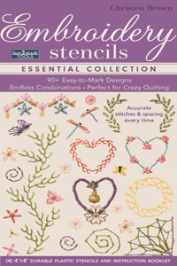 Fast2mark(tm) Embroidery Stencils - Essential Collection: 90+ Easy-To-Mark Designs - Endless Combinations - Perfect for Crazy Quilting - Accurate Stitches & Spacing Every Time