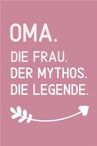 Oma. Die Frau. Der Mythos. Die Legende.: A4 Notizbuch PUNKTIERT liebevolles Geschenk für Oma - Omi - Grossmutter - schöne Geschenkidee als Dankeschön - Weihnachtsgeschenk - zum Geburtstag