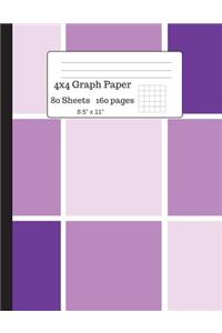 Big Graph Paper Composition Book: Graph Paper Composition Notebook, Grid Book, Quad Ruled 4x4 Graph Paper, Big Graph Paper-8.5 X 11, 80 Sheets (Lilac Theme Notebook)