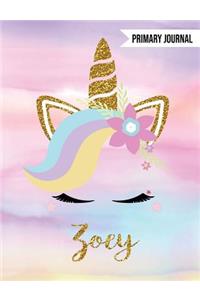 Zoey Unicorn Primary Journal