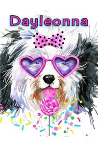 Dayleonna: Cute Dog Design Personalized Book with 105 Lined Pages to Write in That Can Be Used as a Journal or Notebook