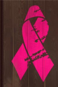 Distressed Pink Ribbon Journal Notebook