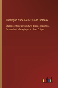 Catalogue d'une collection de tableaux
