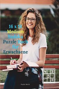 16 x 16 Medium Sudoku Puzzle Buch für Erwachsene