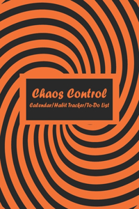 Chaos Control (Orange) Monthly Calendar, Habit Tracker and Daily To-Do List Pages